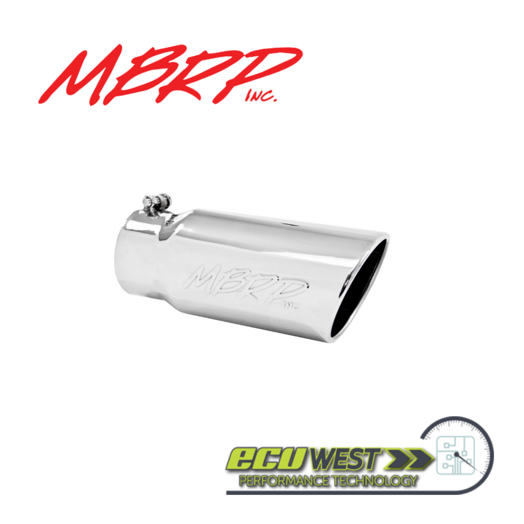 MBRP EXHAUST TIP 4" IN 5" OUT 12" ANGLE ROLLED END POLISHED STAINLESS ...