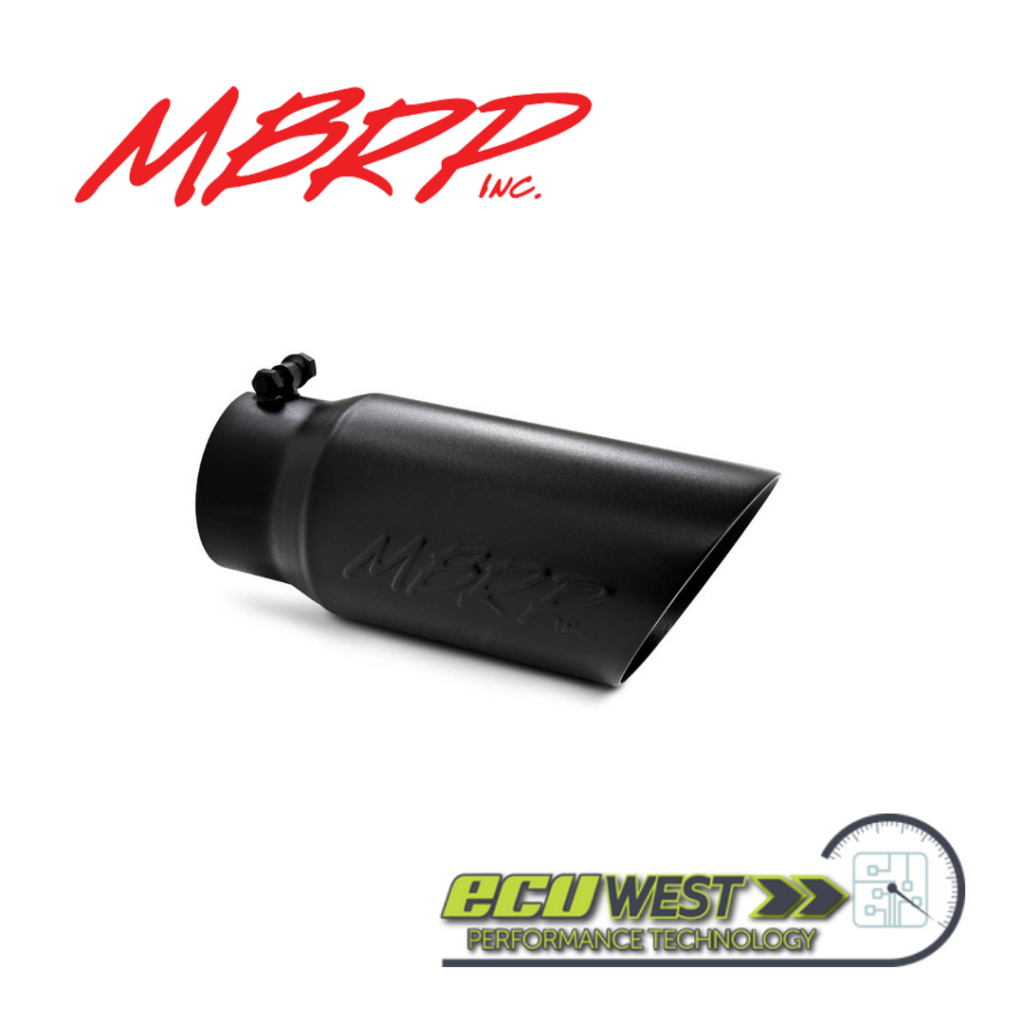 MBRP EXHAUST 4" IN 6" OUT ANGLED TIP BLACK FINISH - ECUWEST